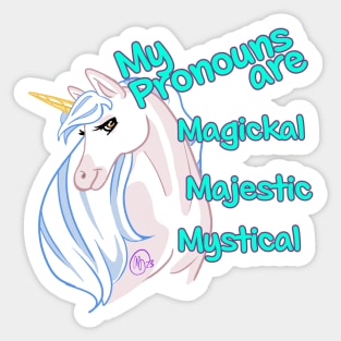 My pronouns are...Unicorn Sticker